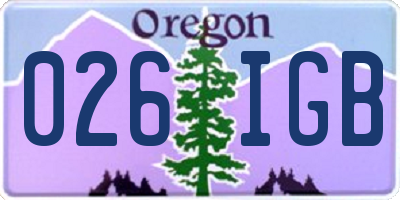 OR license plate 026IGB
