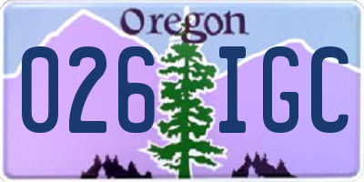 OR license plate 026IGC
