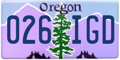 OR license plate 026IGD