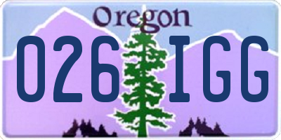 OR license plate 026IGG