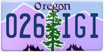 OR license plate 026IGI