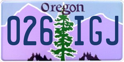 OR license plate 026IGJ