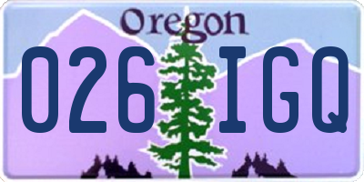 OR license plate 026IGQ