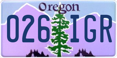 OR license plate 026IGR