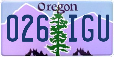 OR license plate 026IGU