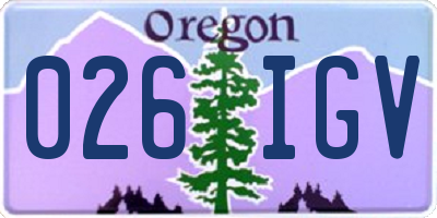 OR license plate 026IGV