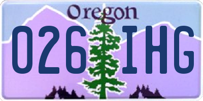 OR license plate 026IHG