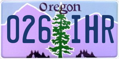 OR license plate 026IHR