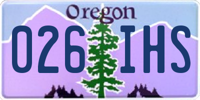 OR license plate 026IHS