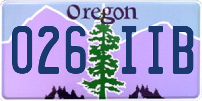 OR license plate 026IIB