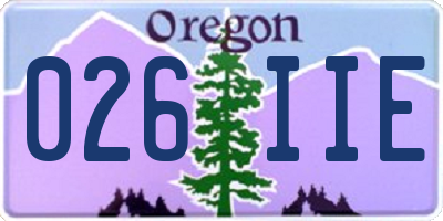 OR license plate 026IIE