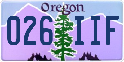OR license plate 026IIF