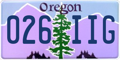 OR license plate 026IIG