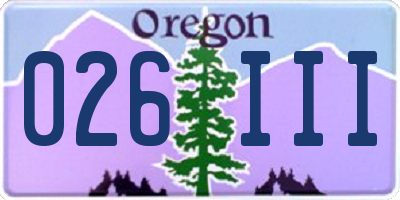 OR license plate 026III