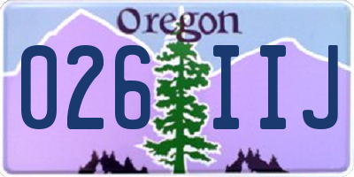 OR license plate 026IIJ