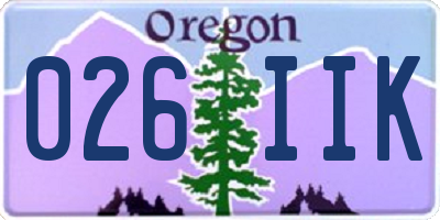 OR license plate 026IIK