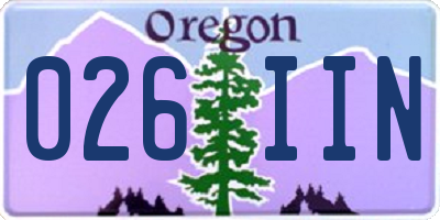 OR license plate 026IIN