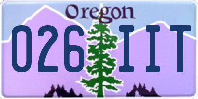 OR license plate 026IIT