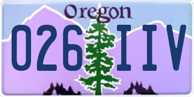 OR license plate 026IIV