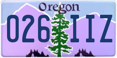OR license plate 026IIZ
