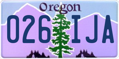 OR license plate 026IJA