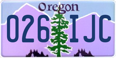 OR license plate 026IJC