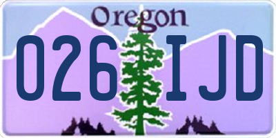 OR license plate 026IJD