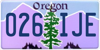 OR license plate 026IJE