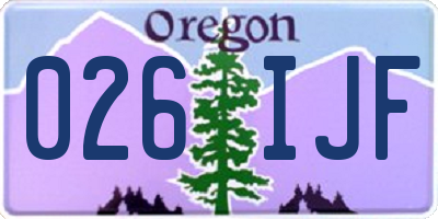 OR license plate 026IJF