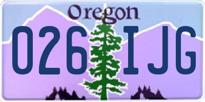 OR license plate 026IJG