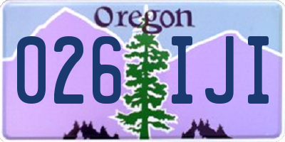 OR license plate 026IJI