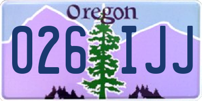OR license plate 026IJJ