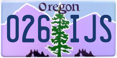 OR license plate 026IJS