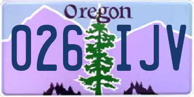 OR license plate 026IJV