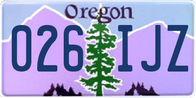 OR license plate 026IJZ