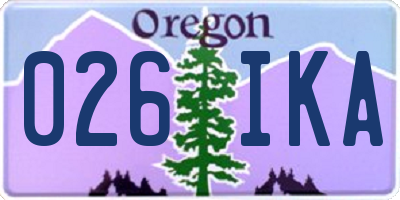 OR license plate 026IKA