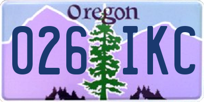OR license plate 026IKC