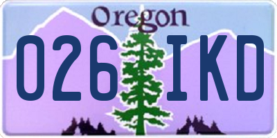 OR license plate 026IKD