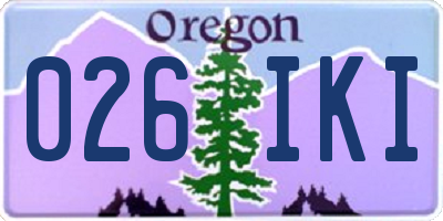 OR license plate 026IKI
