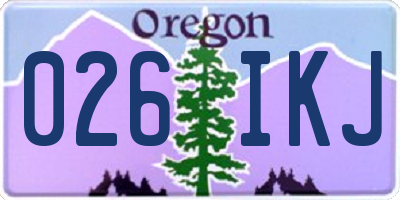 OR license plate 026IKJ