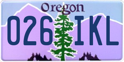 OR license plate 026IKL