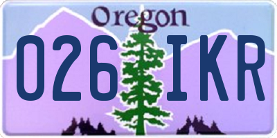 OR license plate 026IKR