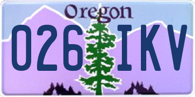 OR license plate 026IKV