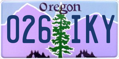 OR license plate 026IKY