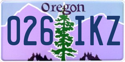 OR license plate 026IKZ