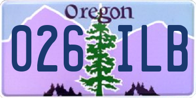 OR license plate 026ILB
