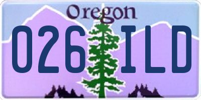 OR license plate 026ILD