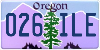 OR license plate 026ILE
