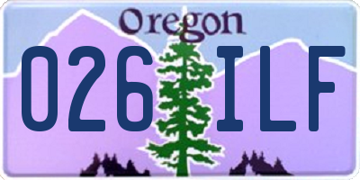 OR license plate 026ILF