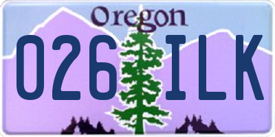 OR license plate 026ILK